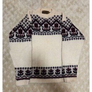 Nordstrikk Norway Sweater Womens Medium Cream Pure Wool Nordic Fair Isle Vintage